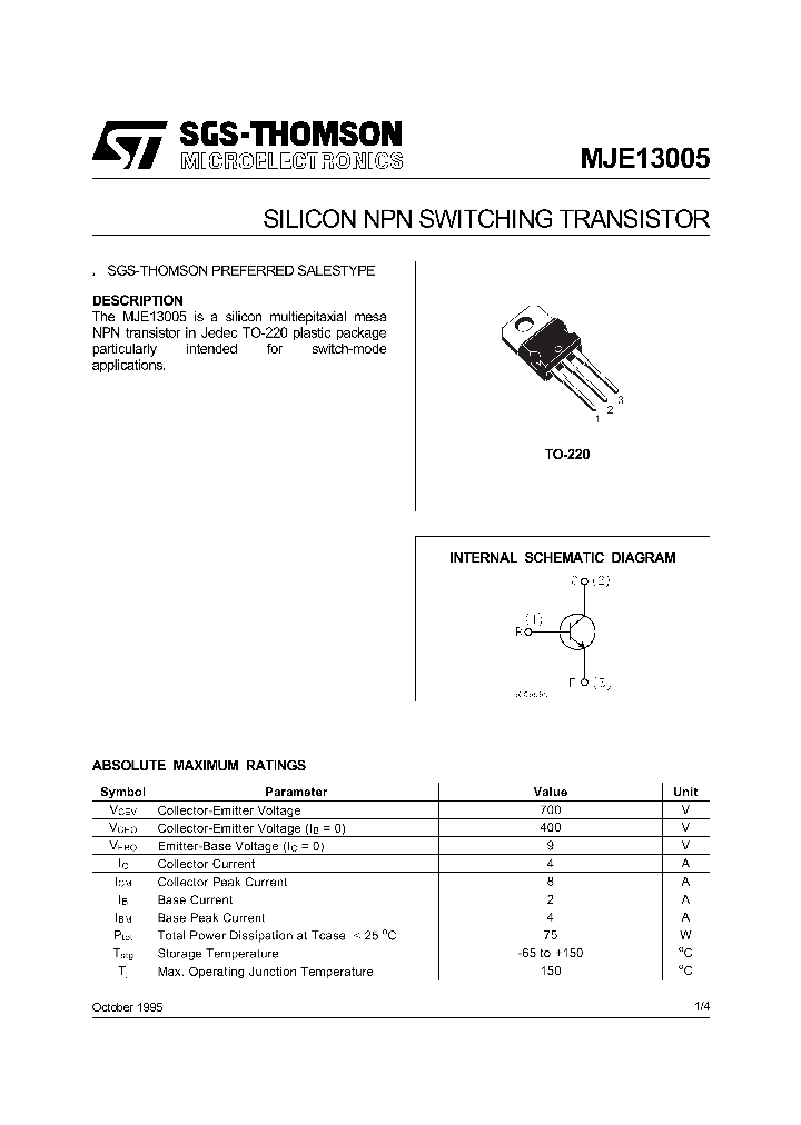 MJE13005_276506.PDF Datasheet