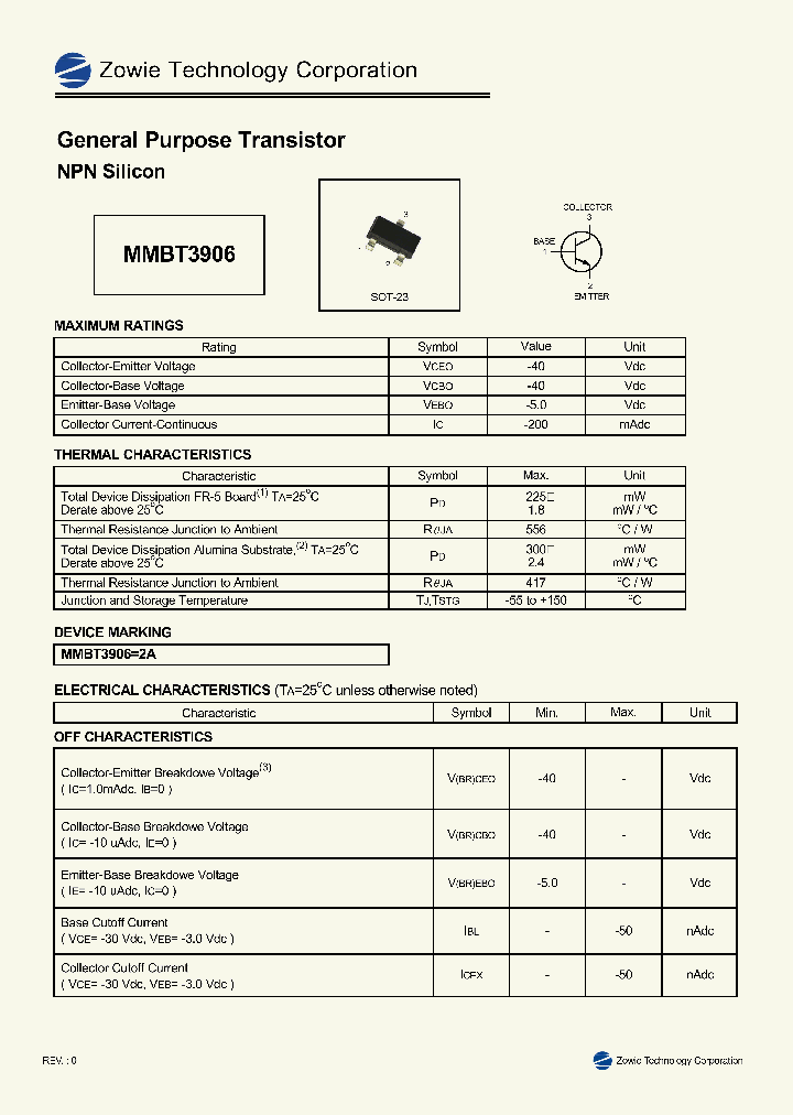 MMBT3906_273334.PDF Datasheet