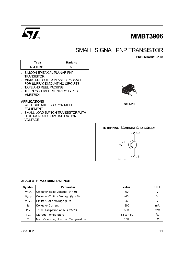 MMBT3906_273337.PDF Datasheet