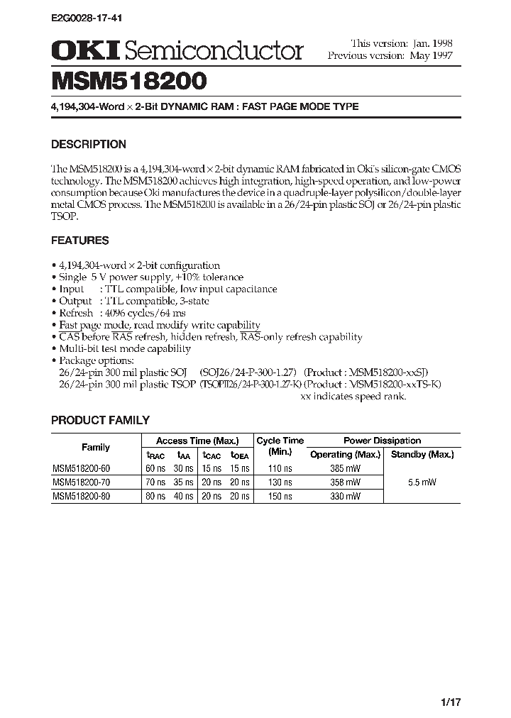 MSM518200_248442.PDF Datasheet