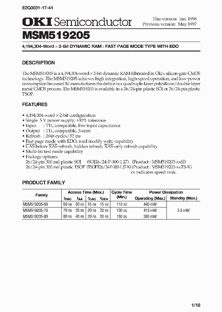 MSM519205_246708.PDF Datasheet