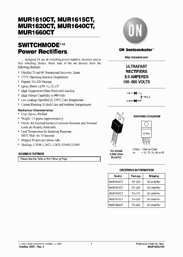 MUR1620CT_298358.PDF Datasheet