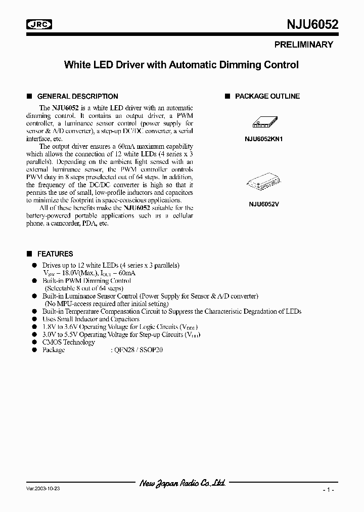 NJU6052_288111.PDF Datasheet