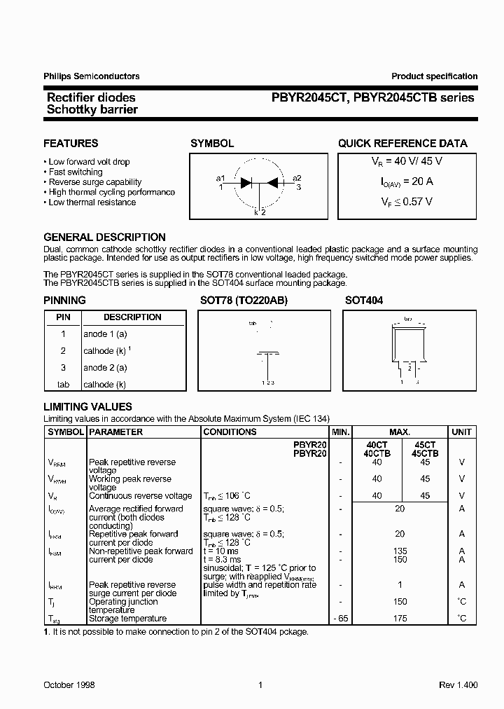 PBYR2045CTBSERIES_279579.PDF Datasheet