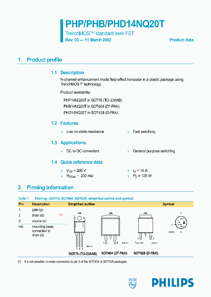 PHB14NQ20T_288712.PDF Datasheet