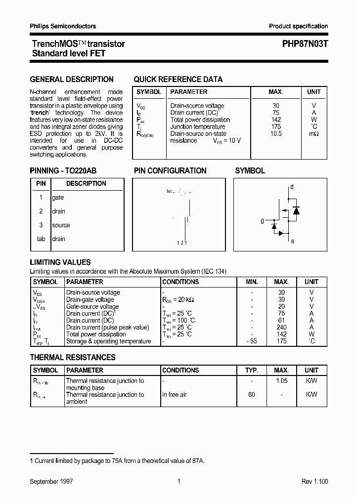 PHP87N03T_269291.PDF Datasheet