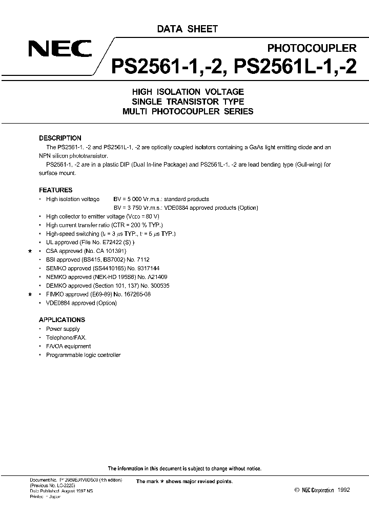 PS2561L1-1-V_6638.PDF Datasheet