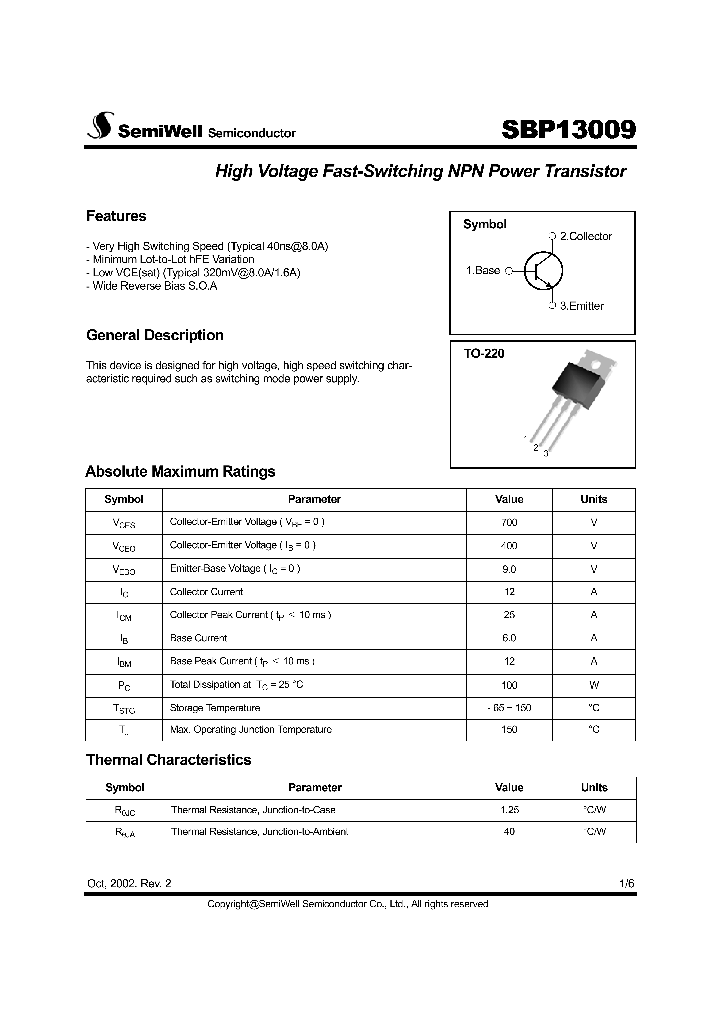 SBP13009_284398.PDF Datasheet