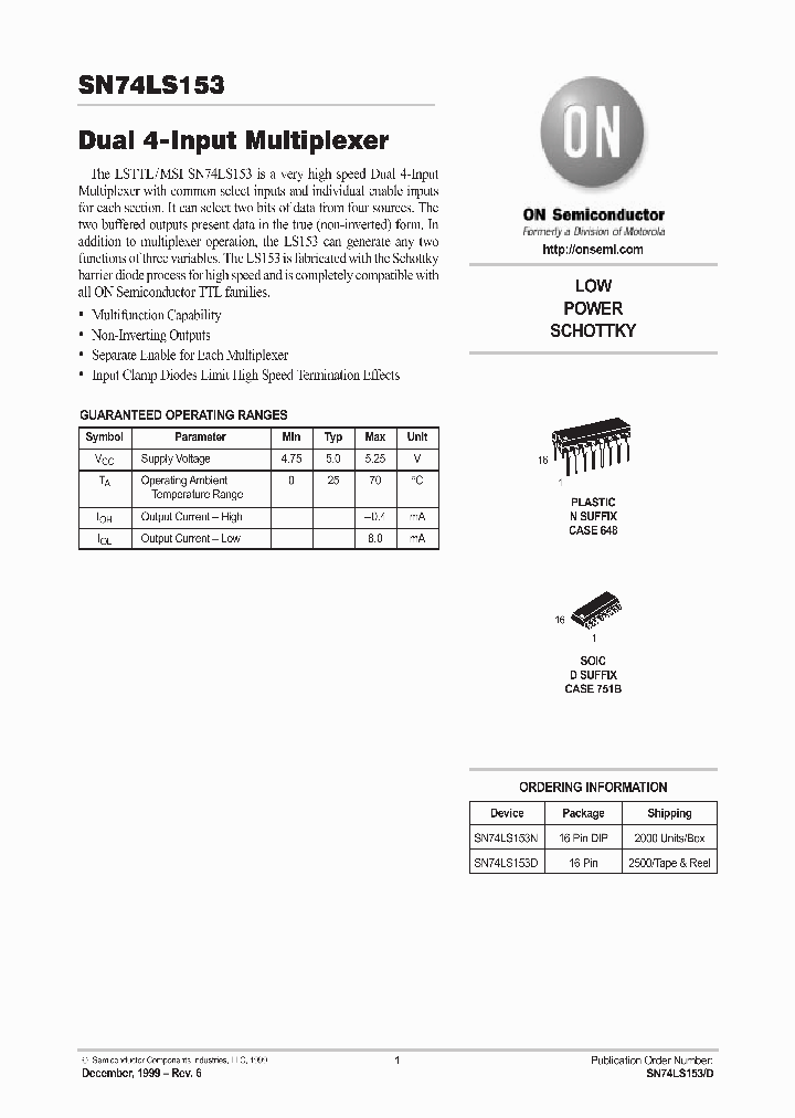 SN74LS153_94089.PDF Datasheet