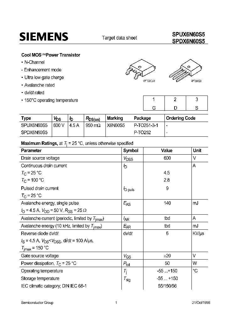 SPDX6N60S5_287504.PDF Datasheet