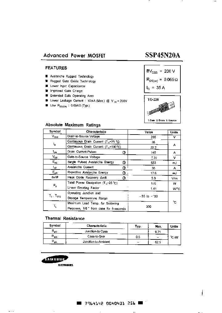 SSP45N20_290891.PDF Datasheet