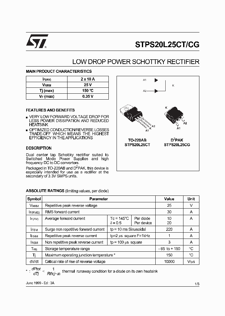 STPS20L25CG_208298.PDF Datasheet