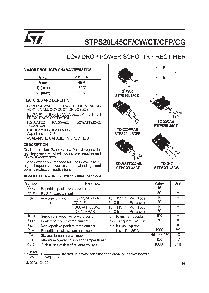 STPS20L45CW_208274.PDF Datasheet