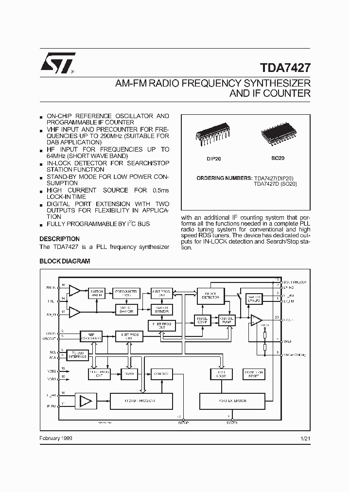 TDA7427_291019.PDF Datasheet