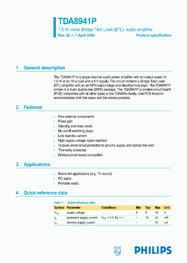 TDA8941P_273559.PDF Datasheet