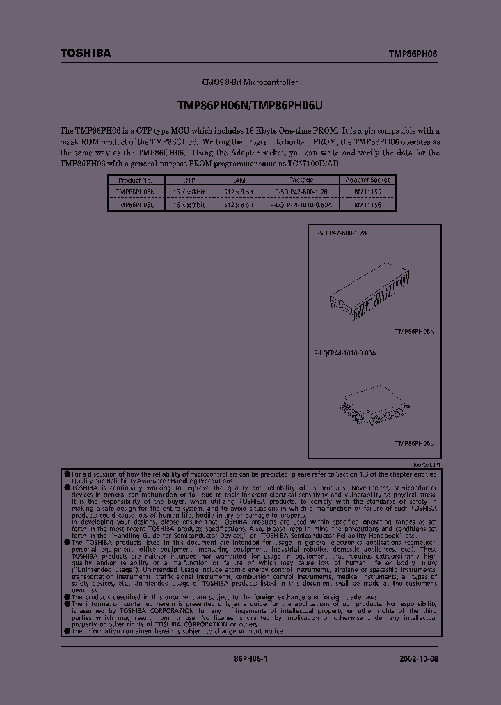 TMP86PH06U_235070.PDF Datasheet