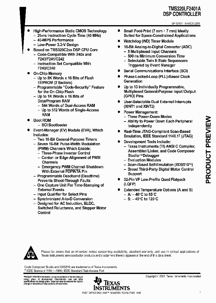 TMS320LF2401_280498.PDF Datasheet