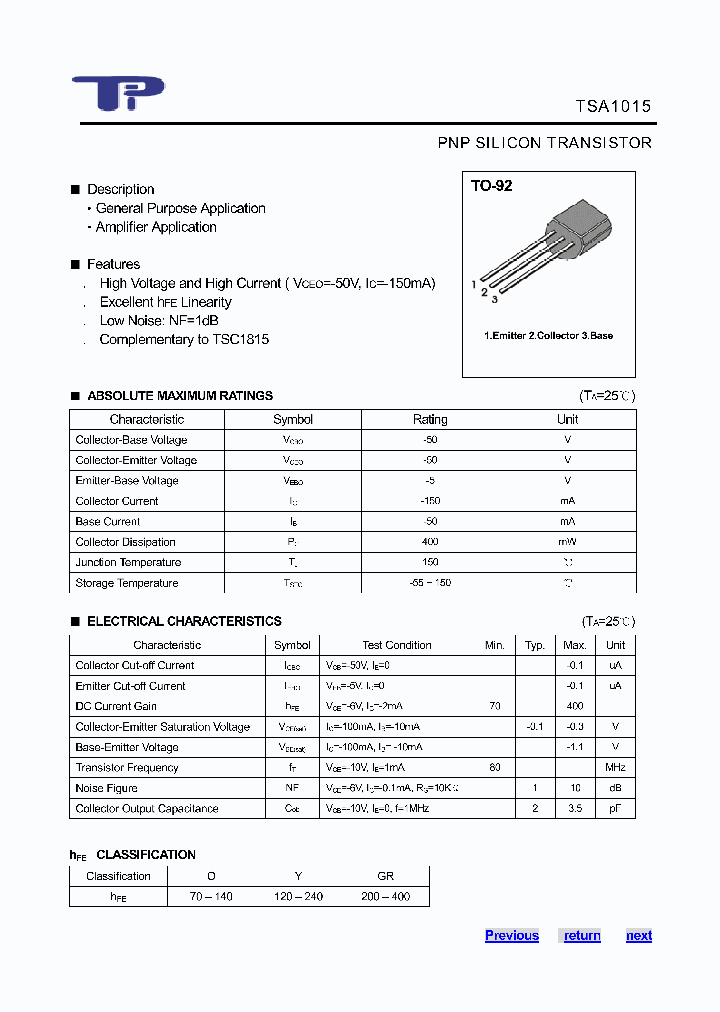 TSA1015_277971.PDF Datasheet