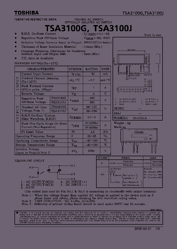 TSA3100_63382.PDF Datasheet