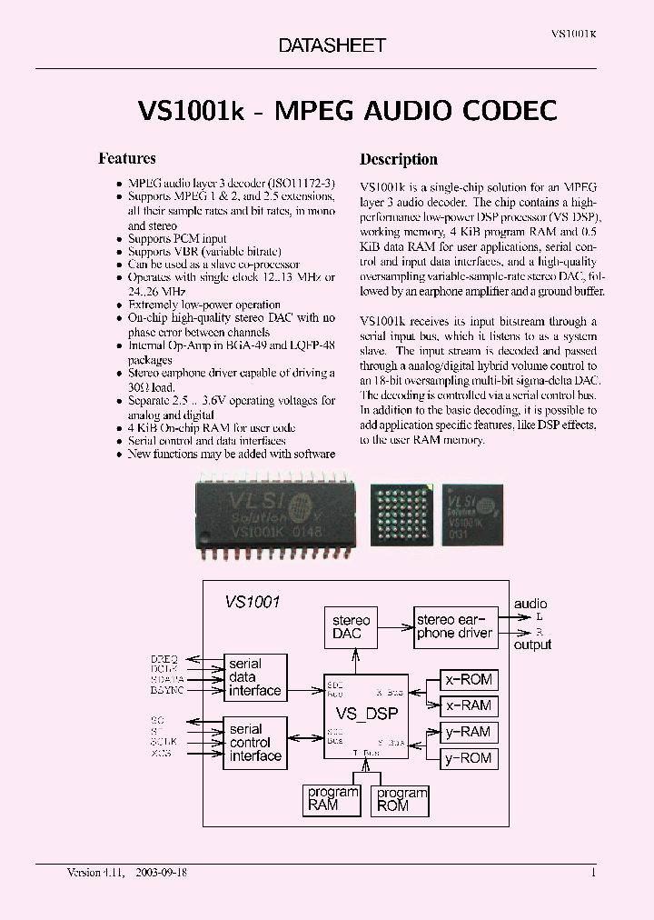 VS1001_245760.PDF Datasheet