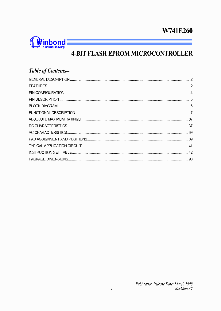 W741E2604_284182.PDF Datasheet