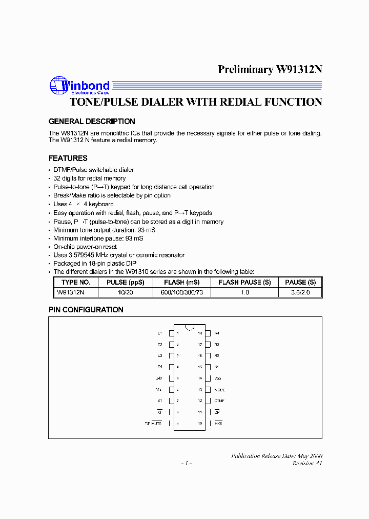 W91312N_213603.PDF Datasheet