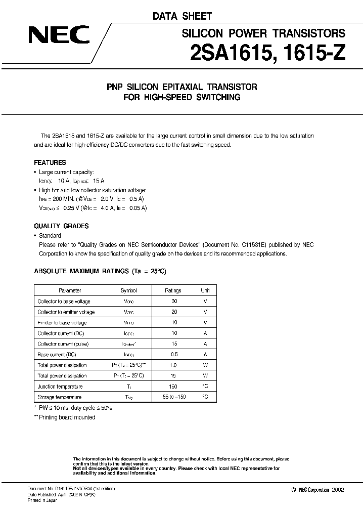 2SA1615_237517.PDF Datasheet