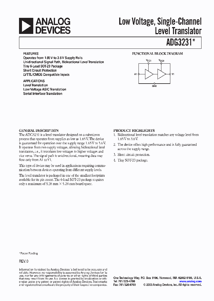 ADG3231_261612.PDF Datasheet