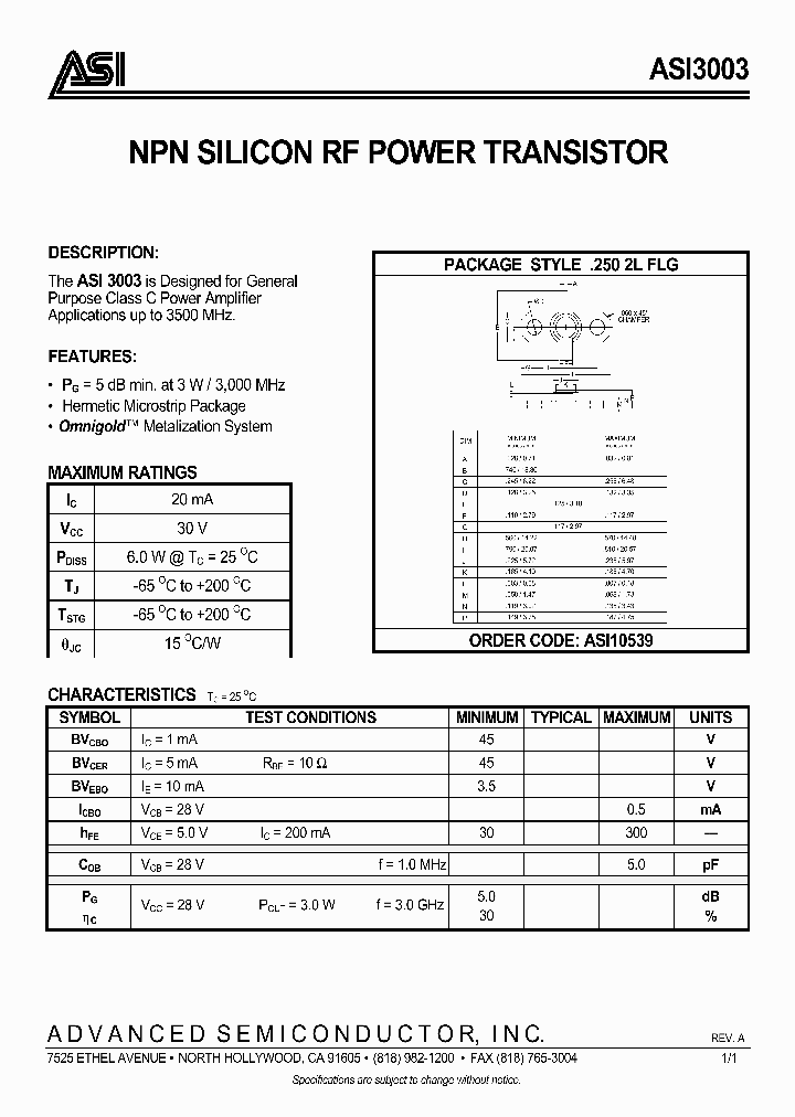 ASI3003_228018.PDF Datasheet