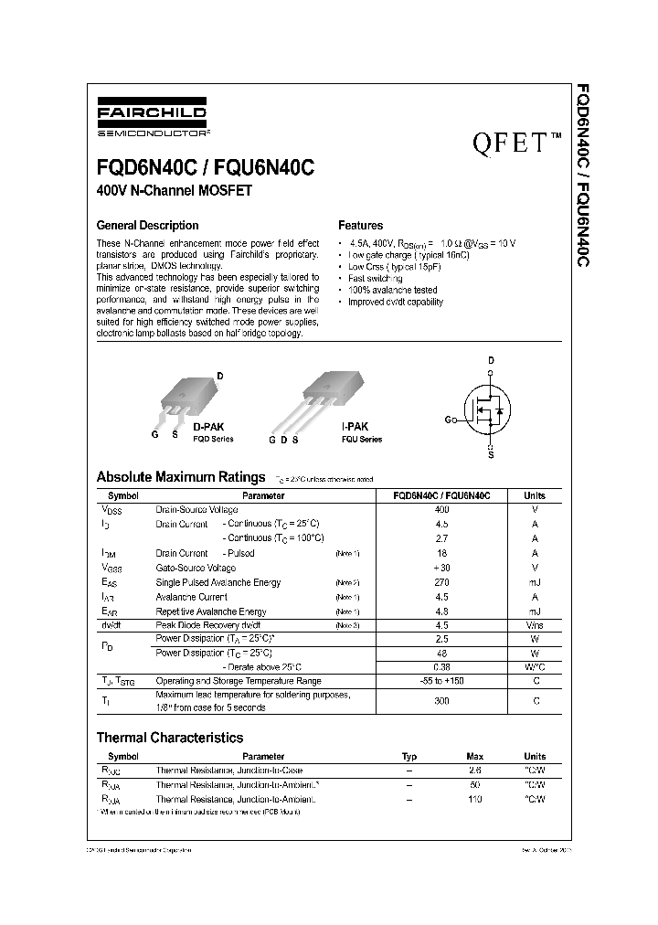 FQD6N40C_267587.PDF Datasheet