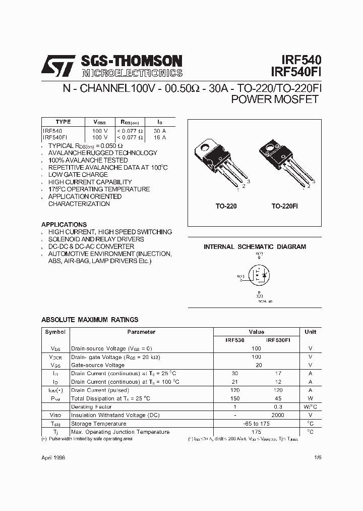 IRF540_258367.PDF Datasheet