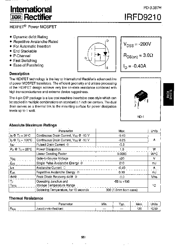 IRFD9210_252290.PDF Datasheet