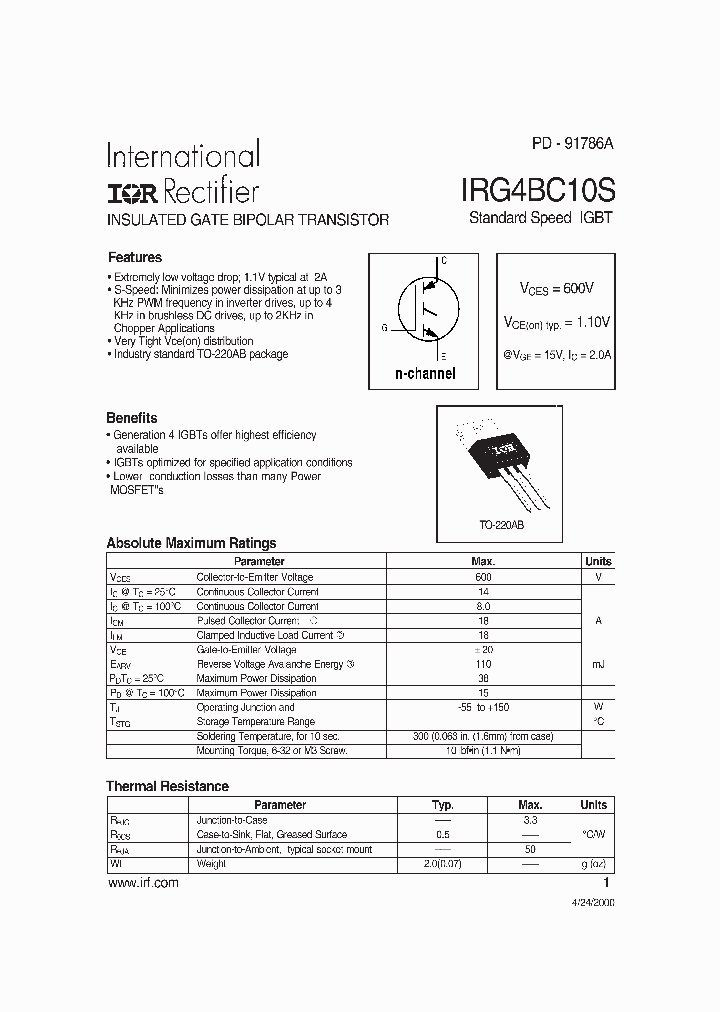 IRG4BC10S_231846.PDF Datasheet