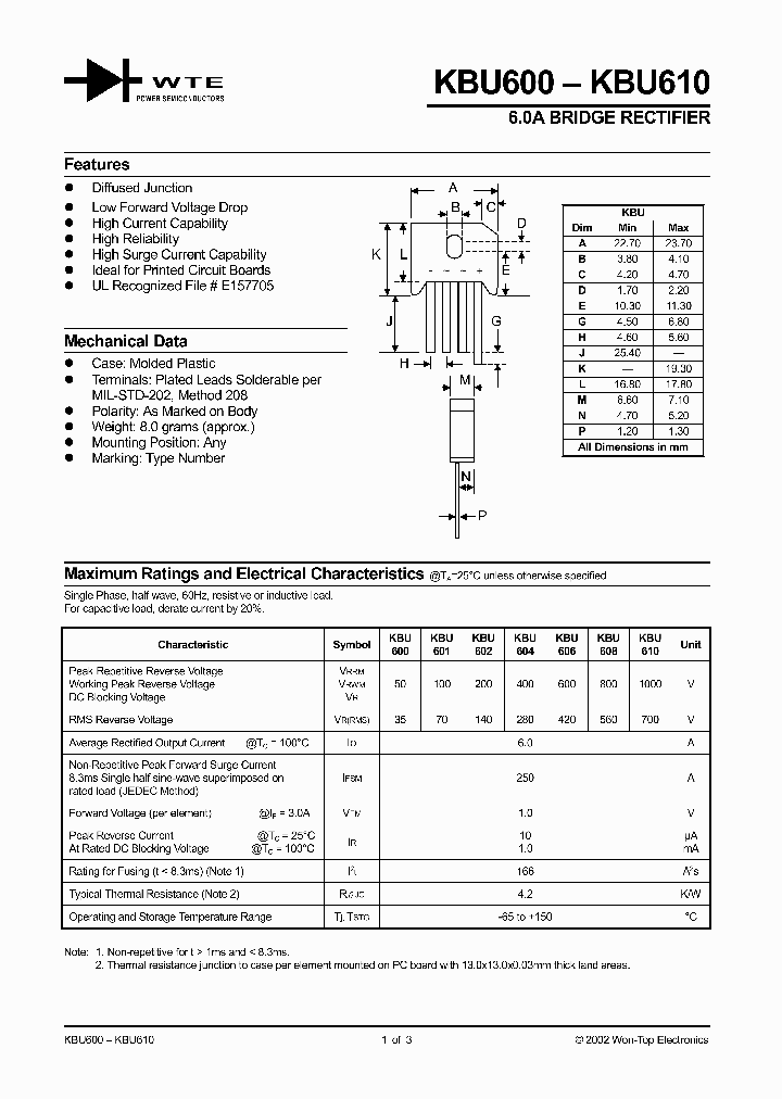 KBU600_242300.PDF Datasheet