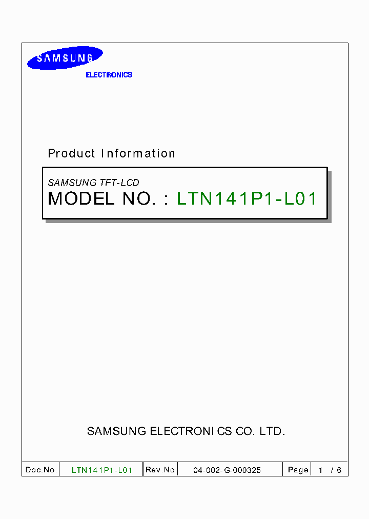 LTN141P1-L01_257141.PDF Datasheet
