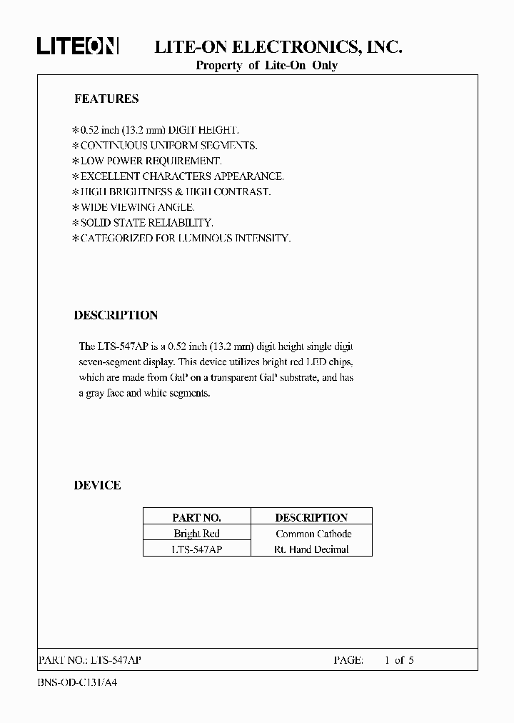 LTS547AP_227779.PDF Datasheet