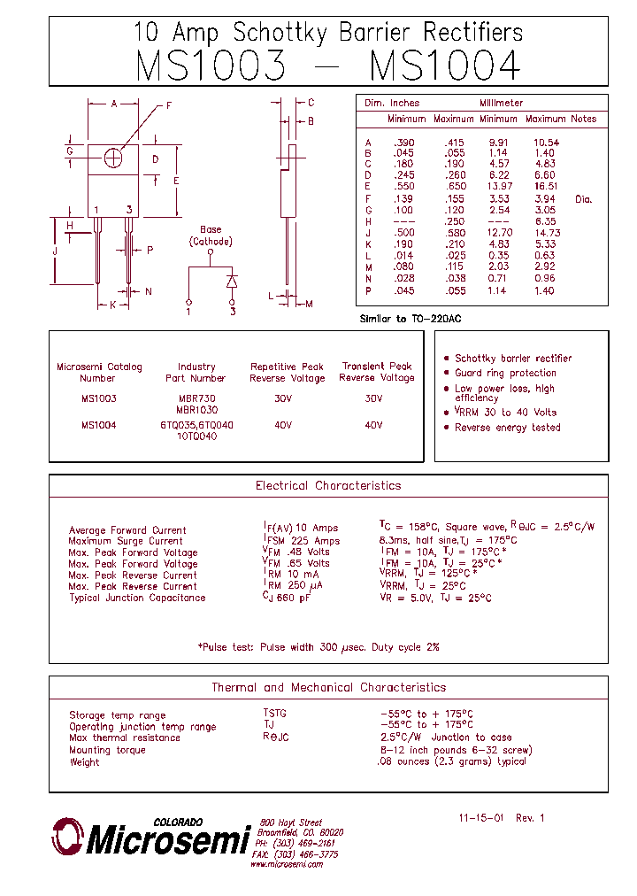 MBR1030_261196.PDF Datasheet