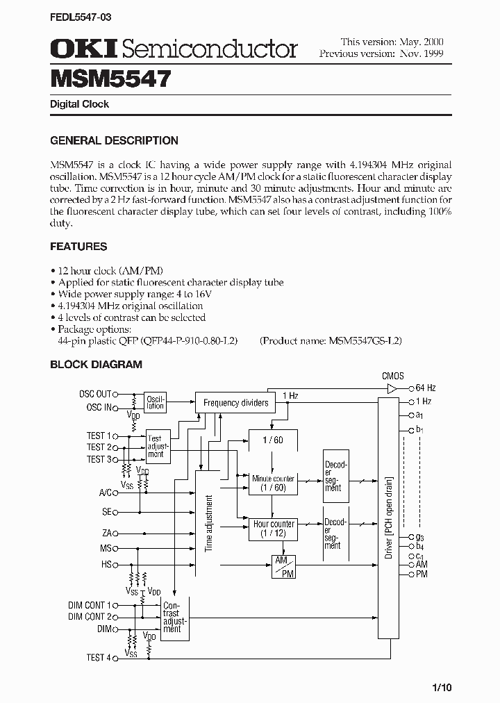 MSM5547_248725.PDF Datasheet