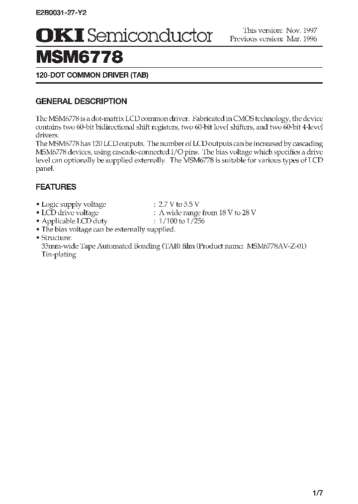 MSM6778_216388.PDF Datasheet