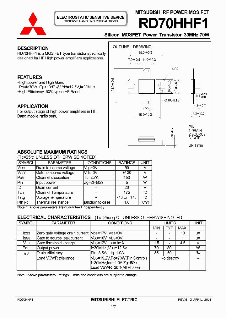 RD70HHF1_231803.PDF Datasheet