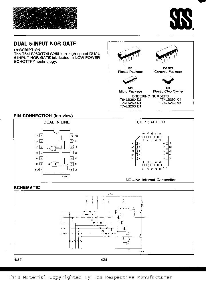 T74LS260_228825.PDF Datasheet