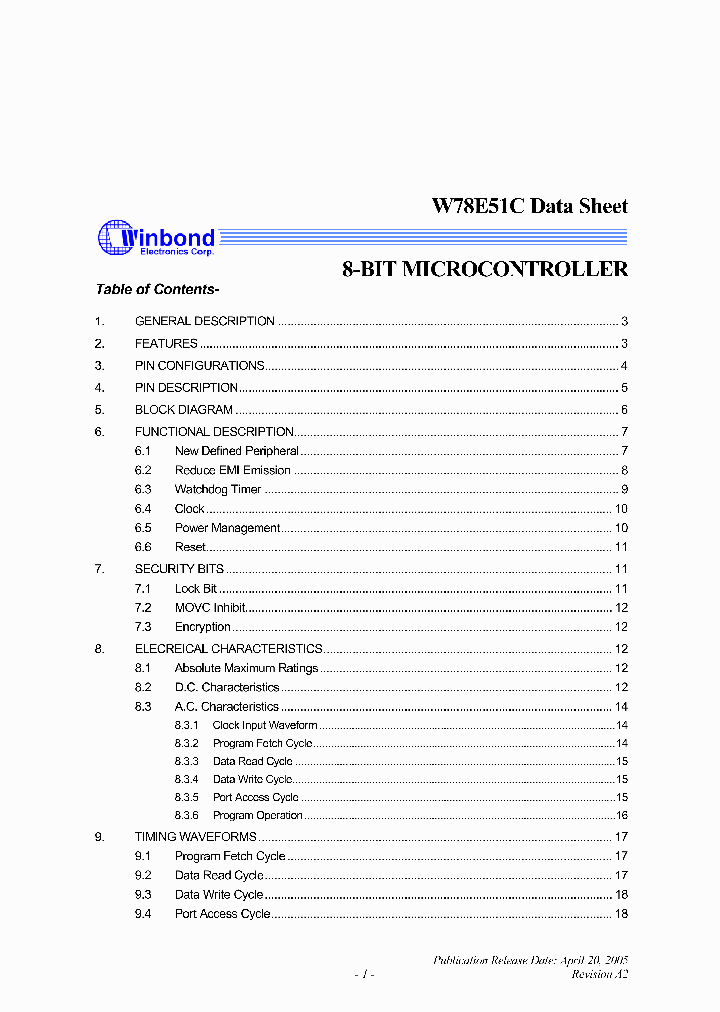 W78E51C_255756.PDF Datasheet