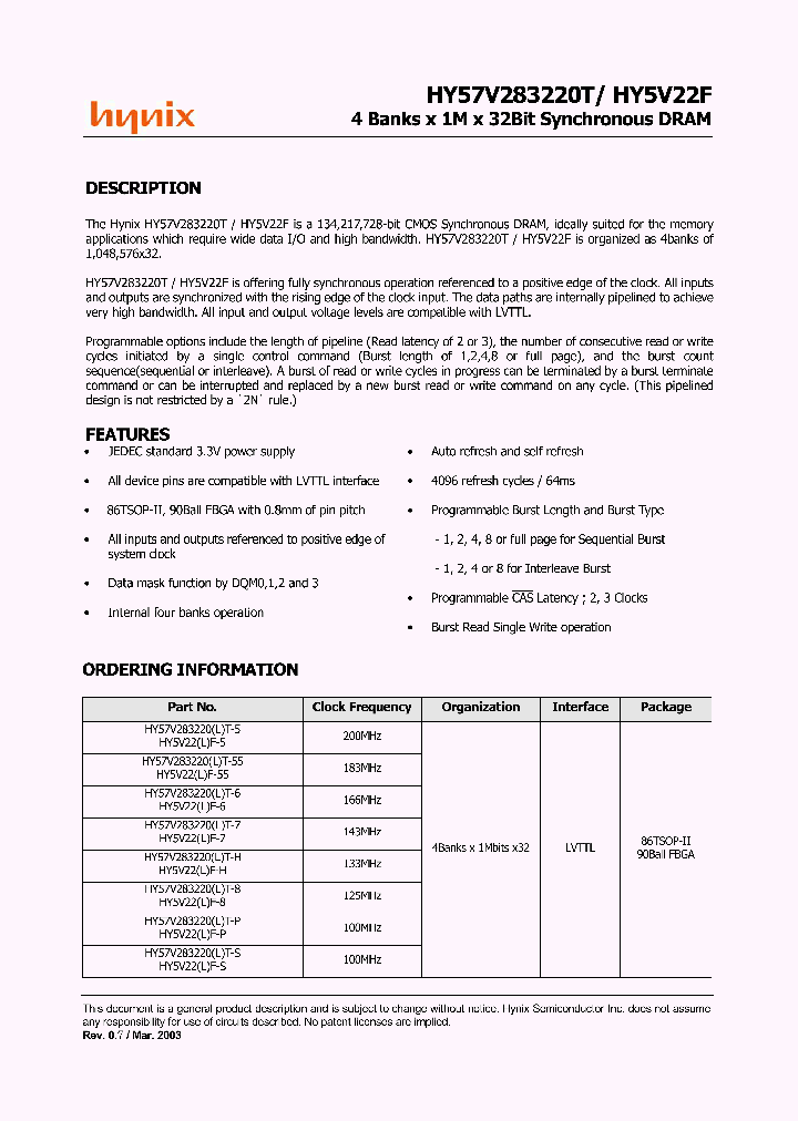 HY57V28322_168068.PDF Datasheet