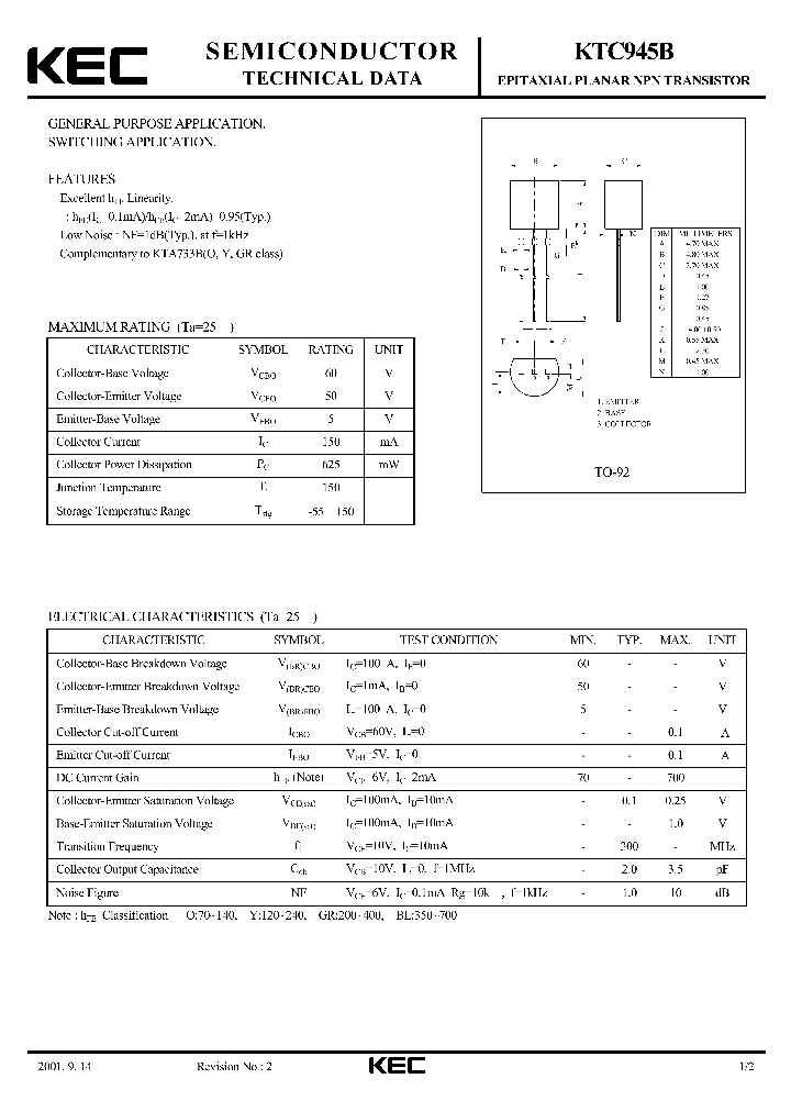 KTC945B_230216.PDF Datasheet