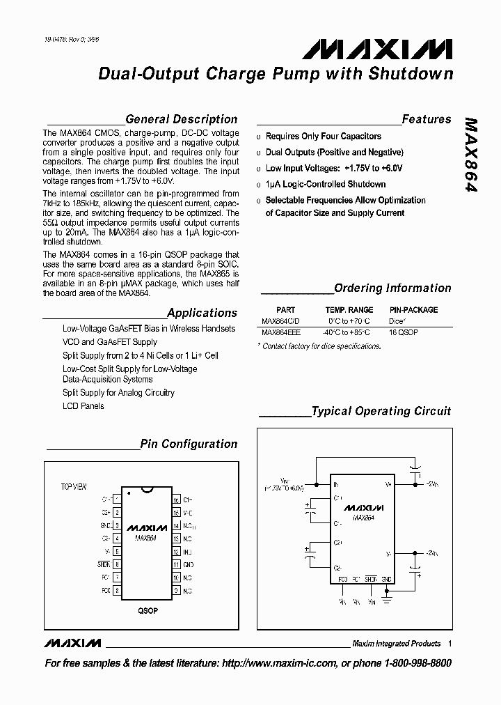 MAX864_237554.PDF Datasheet