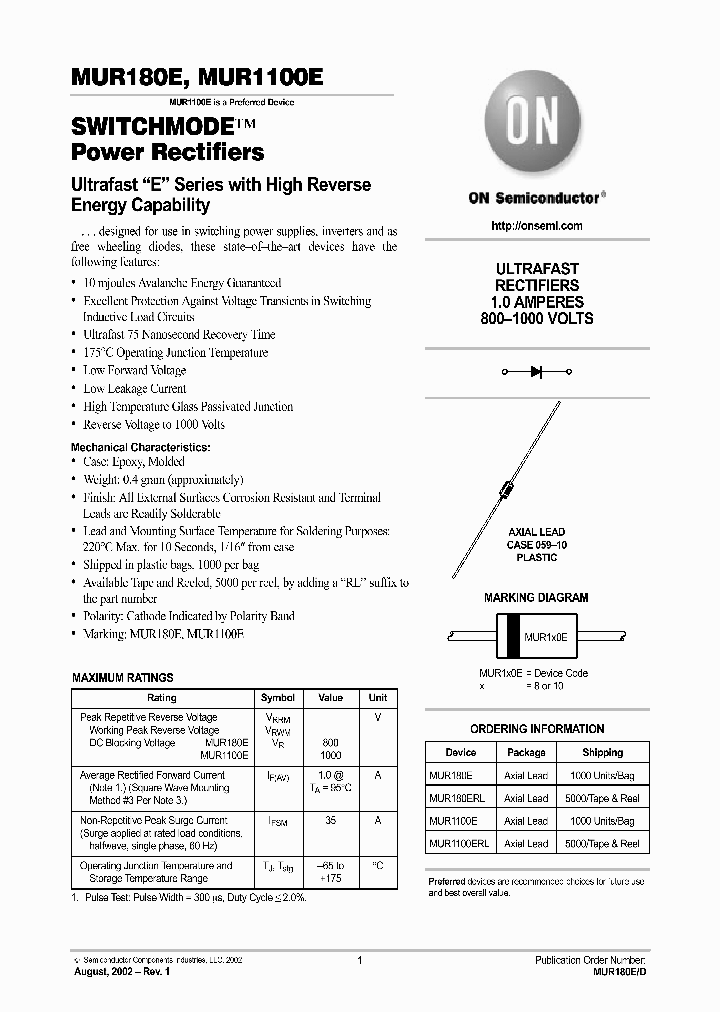 MUR180E_213324.PDF Datasheet