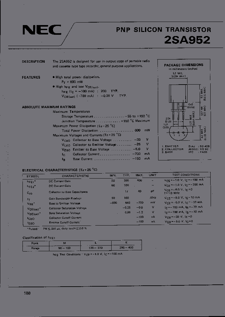 2SA952_315385.PDF Datasheet