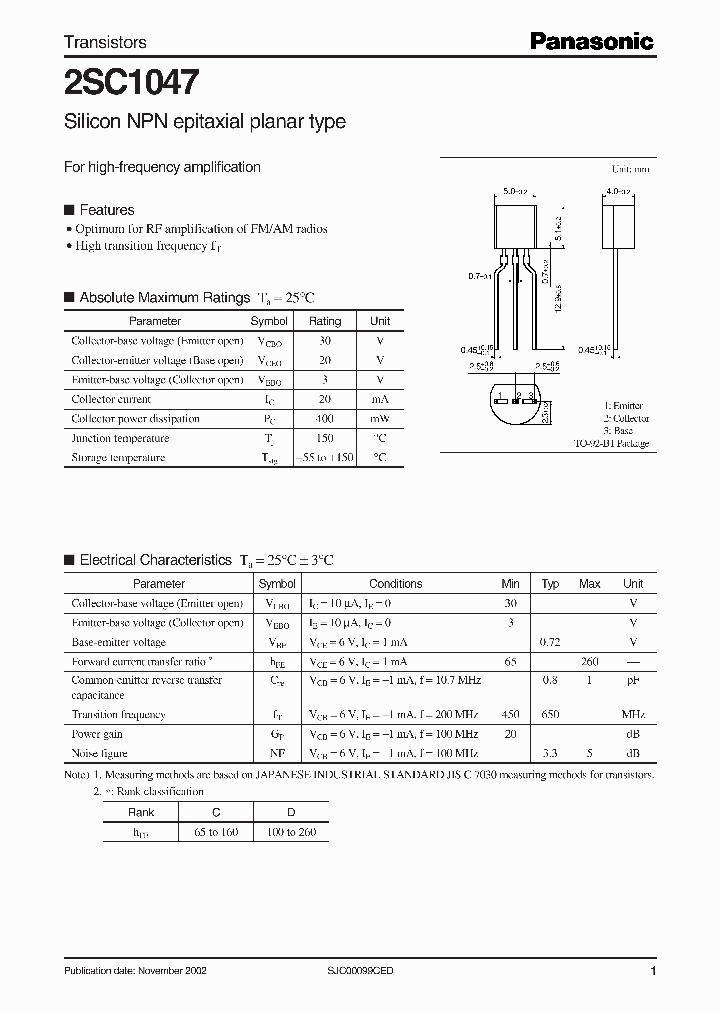 2SC1047_329315.PDF Datasheet