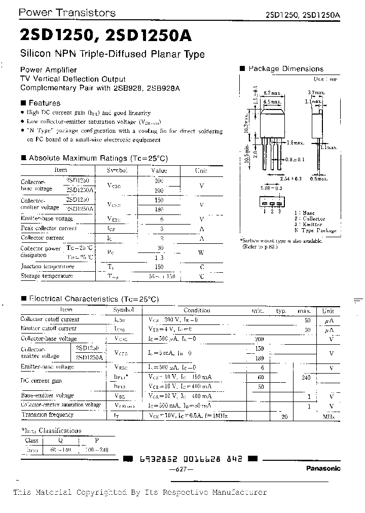 2SD1250A_329328.PDF Datasheet