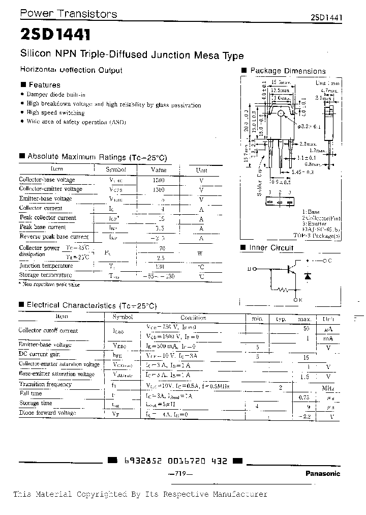 2SD1441_315453.PDF Datasheet